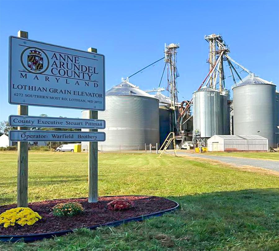 The Warfield Brothers Farm, after a six-month shutdown, put the Lothian Grain Elevator back in business after Anne Arundel County purchased it from Perdue.  “The impact on our farmers and agriculture in our county was huge because a majority of the agricultural production is grains and the majority of the acreage is grains, and we have to keep farming commercially viable to keep the open space there,” said Anne Arundel County Executive, Steuart Pittman.  While the grain elevator is located in Anne Arundel County, the more than 100 farmers who use it come from all over Southern Maryland.